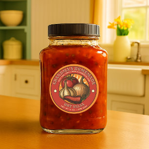 Mall för Salsa-etikett för Homemade Hett Runt Klistermärke
