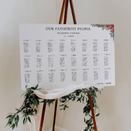 Mall för sätesdiagram för Bröllop under jul Poster