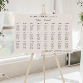 Mall för sätesdiagram för Sage Boho Bröllop Poster