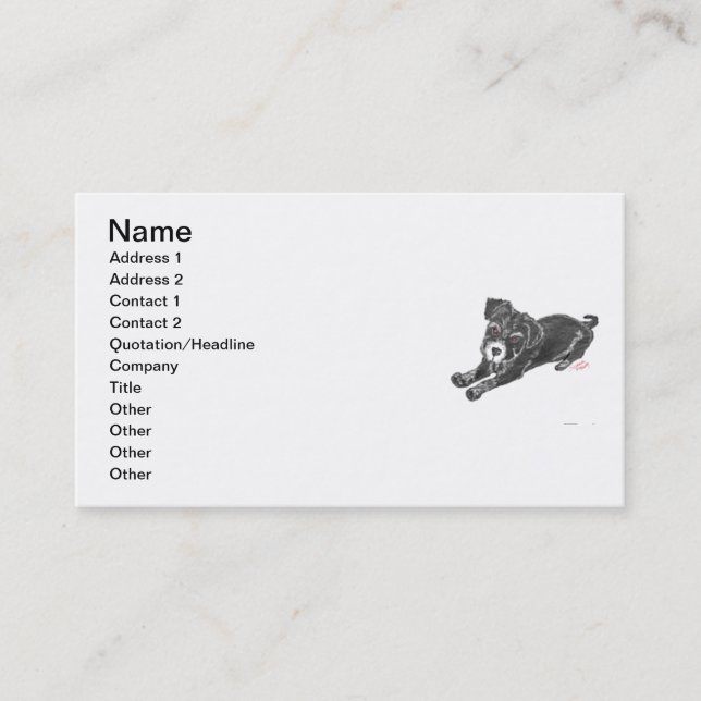 Mall för Schnauzer-Valper Visitkort (Framsida)