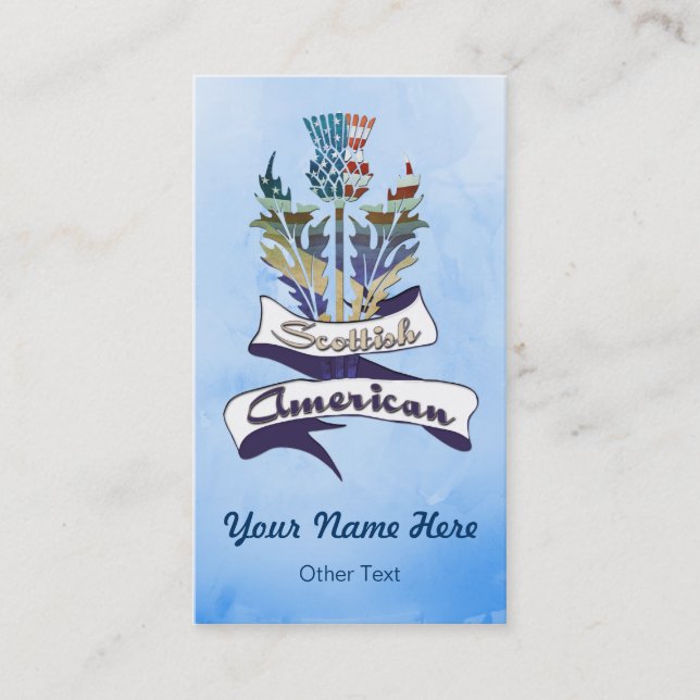 Mall för Scottish American Thistle Business Card Visitkort (Framsida)