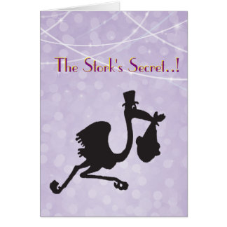 Mall för Secret Stork Baby Delivery Retro Card Hälsningskort