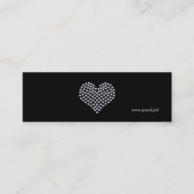 Mall för silverhjärtavisitkort mini visitkort (Framsida)