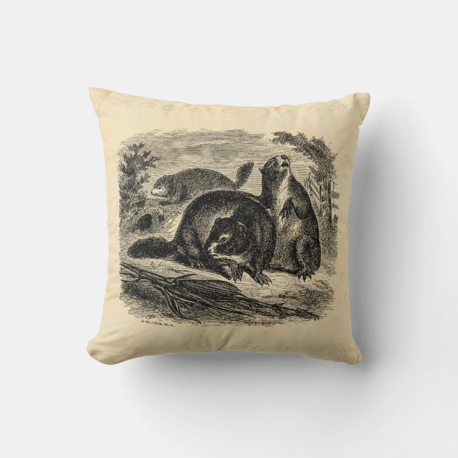 Mall för skogsmurmeldjur för kudde (Framsida)