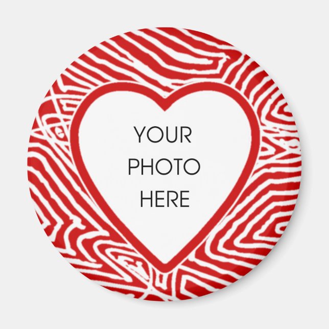 Mall för skriptavtryck Heart Gräns Magnet-format Magnet (Framsidan)