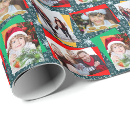 Mall för Snowflake för familjfotojul papper Presentpapper