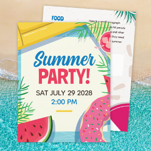 Mall för sommarflygare i Party Reklamblad