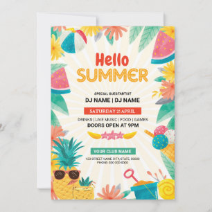 Mall för sommarpartsinbjudan - Flyer-mall