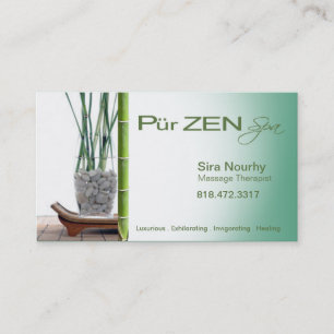 Mall för Spa för Zenmassageterapeut Visitkort