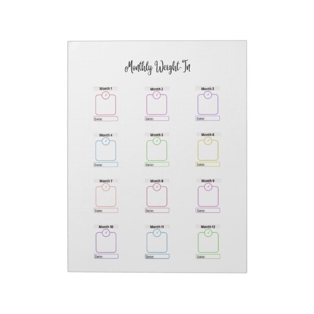 Mall för spårning av anpassadets viktförlust anteckningsblock (Roterad)