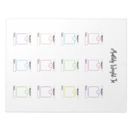 Mall för spårning av anpassadets viktförlust anteckningsblock