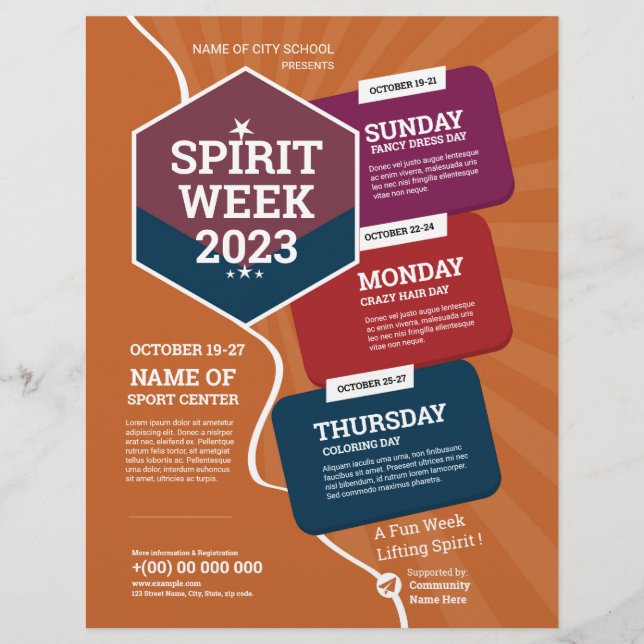 Mall för Sprrit Week Flyer (Framsidan)