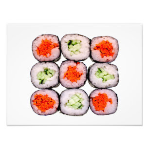 Mall för SushiRolls japansk mat Fototryck