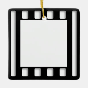 Mall för svartvit filmfilm Ram Julgransprydnad Keramik