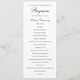 Mall för svartvitt Bröllopsprogram för elegant