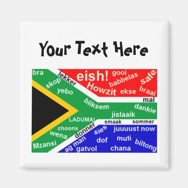 Mall för Sydafrikanska slang Magnet (Framsidan)