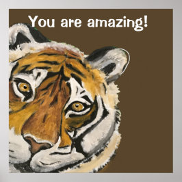 Mall för Tai Chi Tiger Fantastisk Ansikte Poster