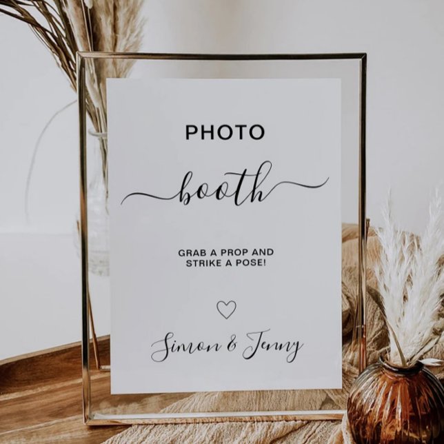 Mall för tecken för Photo Booth Bröllop (Photo Booth Wedding Sign Template)
