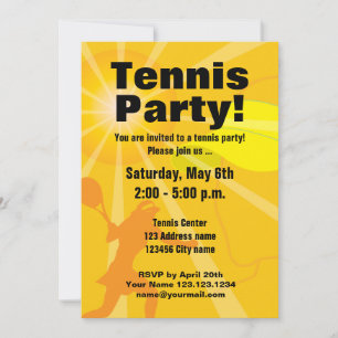 Mall för tennispartyinbjudan