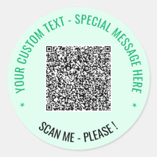 Mall för textrund textstämpel för QR-Anpassningsba Runt Klistermärke