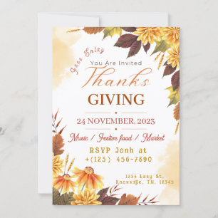 Mall för thanksgiving-middagInbjudan