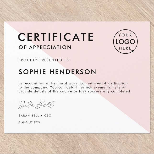 Mall för tilldelning av Logotyp för certifikatets  (Skapare uppladdad)