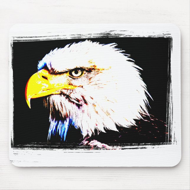 Mall för trendig Eagle Head Pop Art Bild Musmatta (Framsidan)