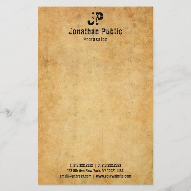 Mall för tryckt gammal Papper Vintage (Framsida)