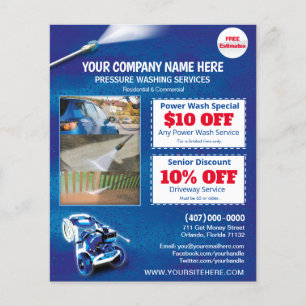 Mall för Tvättande av flygare med tryckstyrka Flygblad