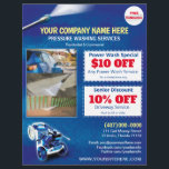 Mall för Tvättande av flygare med tryckstyrka Reklamblad<br><div class="desc">Anpassa den här tryckningen tvättande (strömstvättande) flygplansmallens utformning till kostym för dina behov och ditt företag. Det här trycket tvättar visning för malltrycksläsare och bakgrund för vatten pärlor.</div>