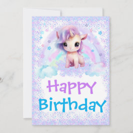 Mall för Unicorn Rainbow Birthday Card