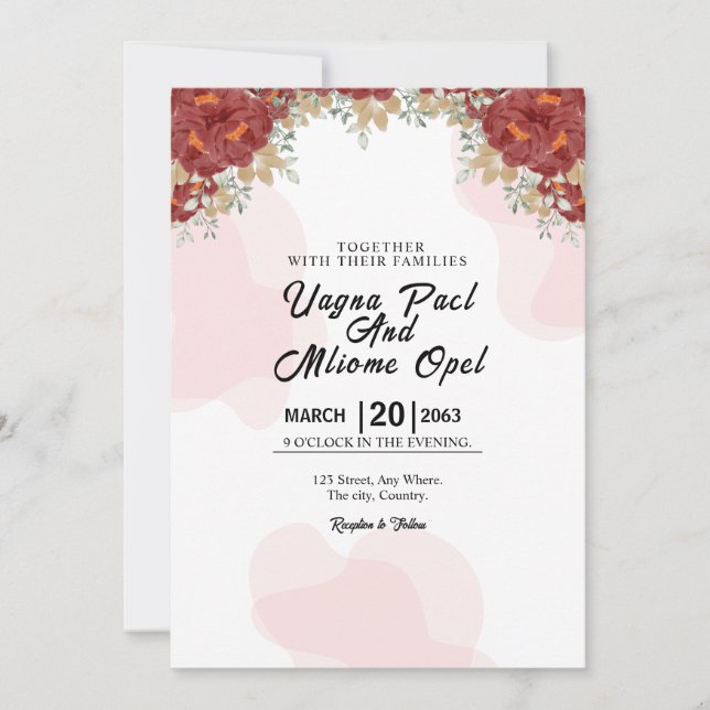 Mall för utformning av Winter Flower Card-kort (Framsida)