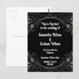 Mall för utskrivbar bröllopsinbjudan vykort