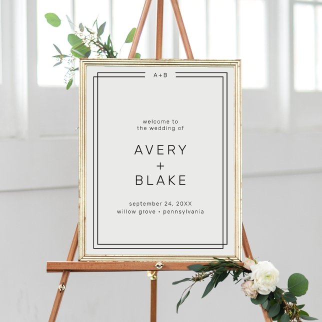 Mall för välkomstsignatur för AVERY Modern Bröllop Poster (AVERY Modern Wedding Welcome Sign Template)