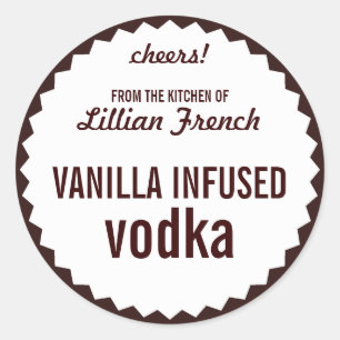 Mall för vanilla Infused Vodka Flaska etikett