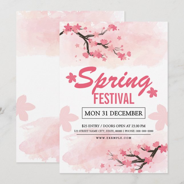 Mall för vårfestivalreklamblad (Fram/baksida)