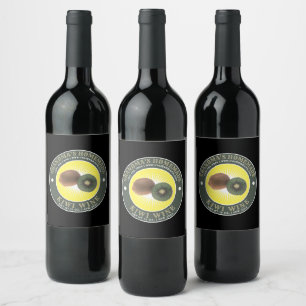 Mall för vintage Homemade Kiwi Vin-etikett Vinflaska Etikett