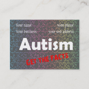 mall för visitkort för autismpusselbiet