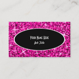 Mall för visitkort för Glitzrosasvart oval