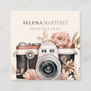 Mall för visitkort för Photography Boho Blommigt