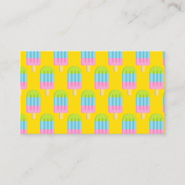 Mall för visitkort för Popsicleglassklubba (Framsida)