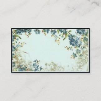 Mall för visitkort för Victorianblått blom-