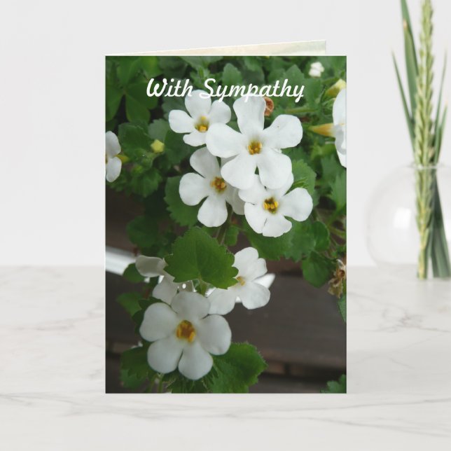 Mall för Vita blommor-Anpassningsbar-sympati (Framsida)