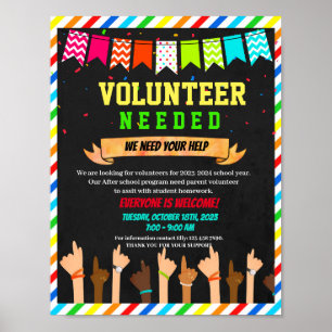 Mall för volontärskolan som kräver rekrytering poster