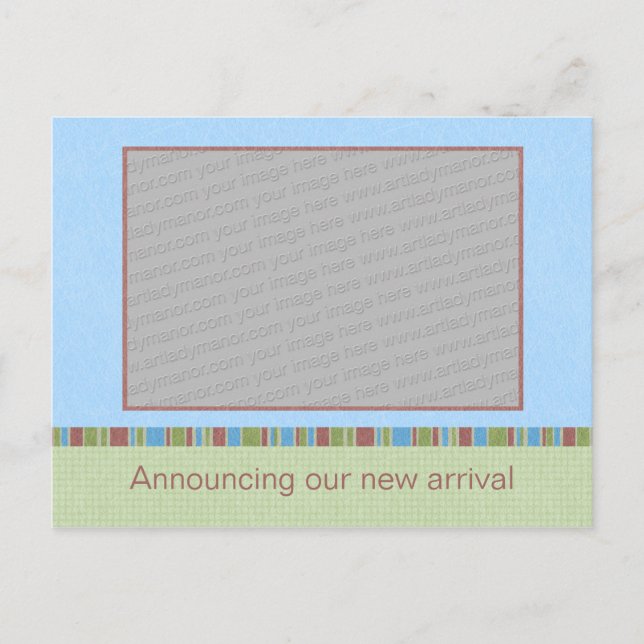 Mall för vykort för blått meddelande från himmel (Framsida)