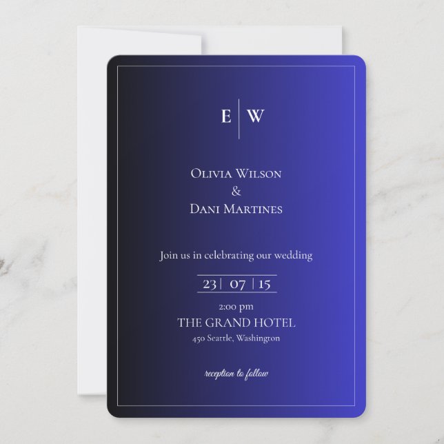MALL FÖR WEDDING INVITATIONS ONLINE MED gräns (Framsida)