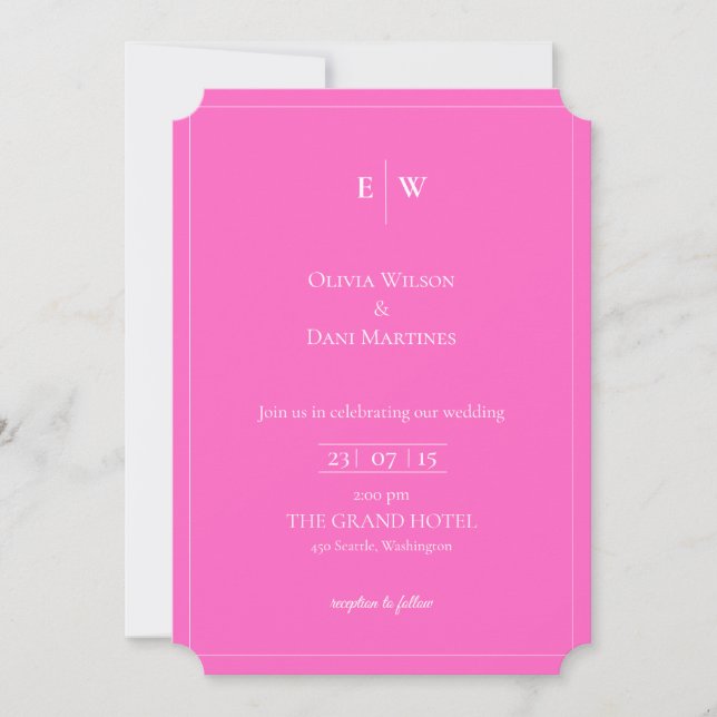 MALL FÖR WEDDING INVITATIONS ONLINE MED gräns (Framsida)