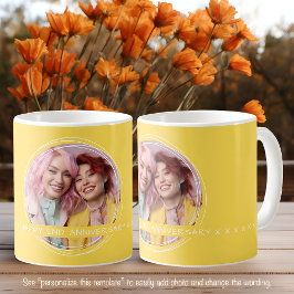 Mall Foto Meddelande Klenod Kärlek Gul C61 Kaffemugg