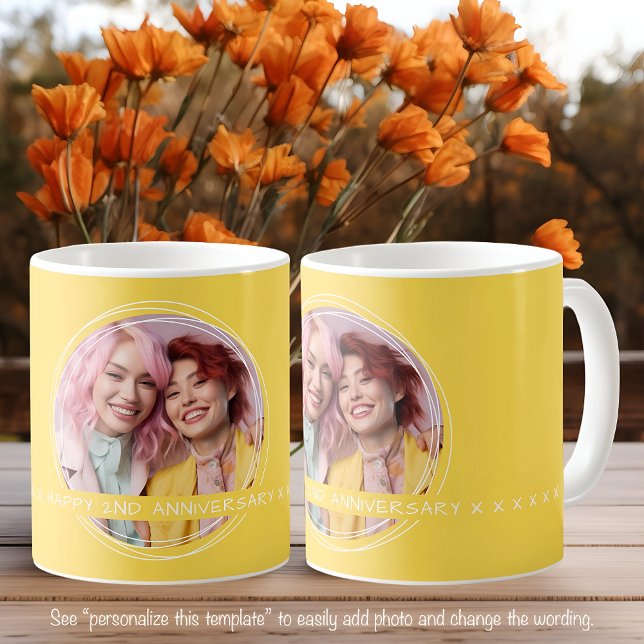 Mall Foto Meddelande Klenod Kärlek Gul C61 Kaffemugg (Skapare uppladdad)