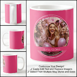 Mall Foto Meddelande Minne Evenemang Rosa C58 Kaffemugg